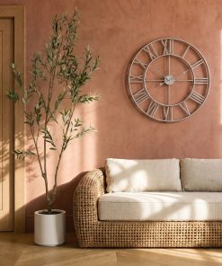 Large Silver Skeleton Wall Clock