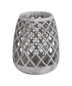 Large Conical Ceramic Lattice Hurricane Lantern