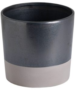 Large Metallic Grey Ceramic Planter
