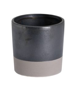 Metallic Grey Ceramic Planter