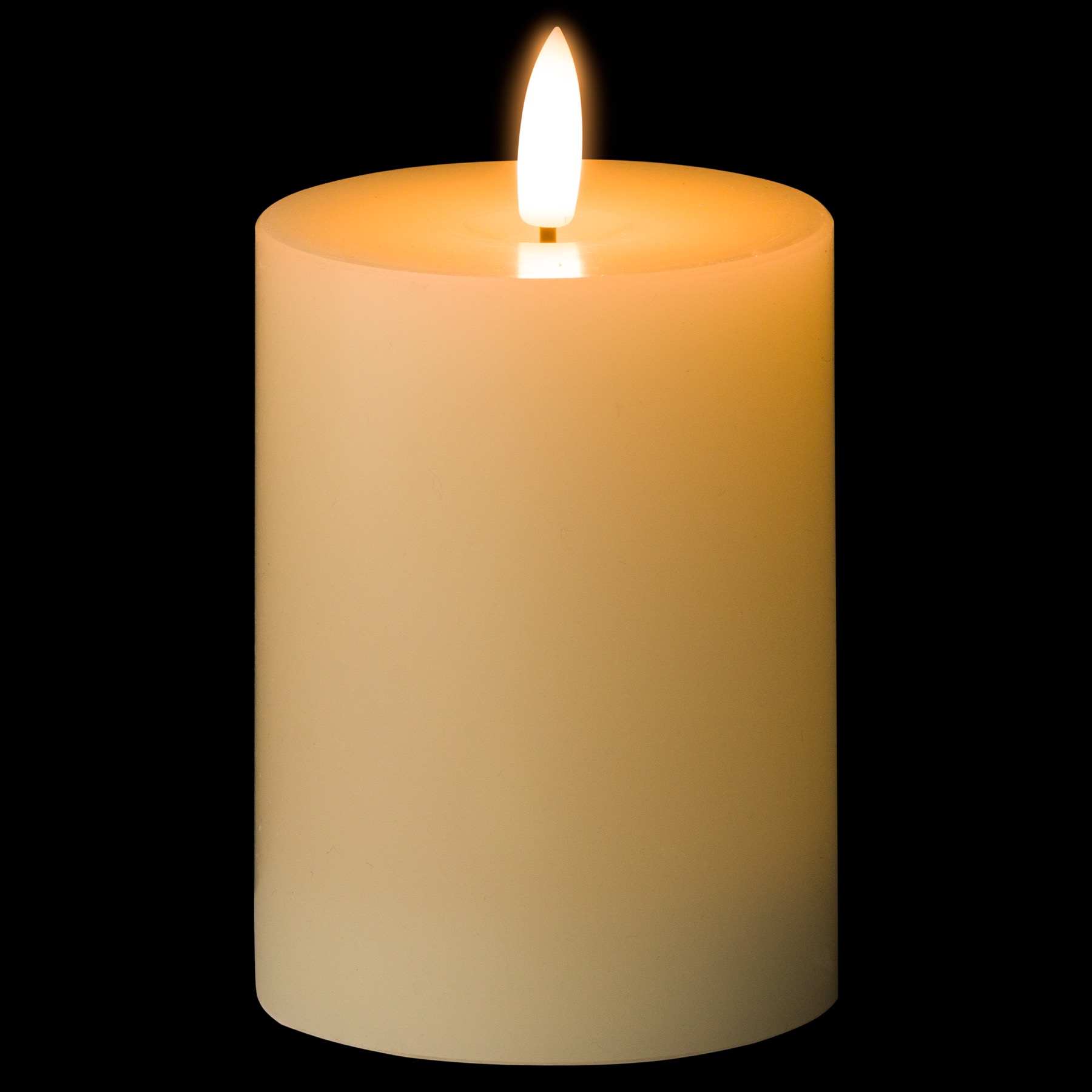 Luxe Collection Natural Glow 3 x 4 LED Cream Wax Candle - Image 2