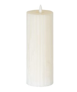 Luxe Collection Natural Glow 3.5x9 Texture Ribbed LED Candle