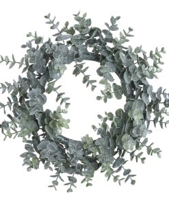 Large Frosted Eucalyptus Candle Wreath