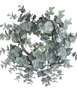 Medium Frosted Eucalyptus Candle Wreath