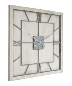 Williston White Square Large Wall Clock