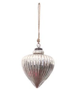 The Noel Collection Antique Silver Large Vallupe Bauble