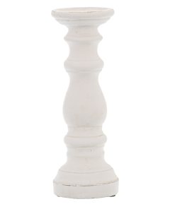 Matt White Small Ceramic Column Candle Holder