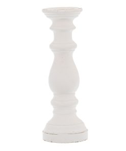 Matt White Ceramic Column Candle Holder