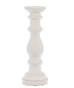 Matt White Large Ceramic Column Candle Holder
