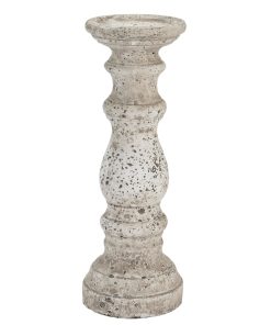 Large Stone Ceramic Column Candle Holder