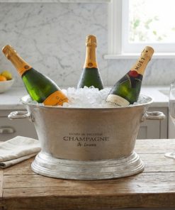 Large Antique Pewter Champagne Cooler