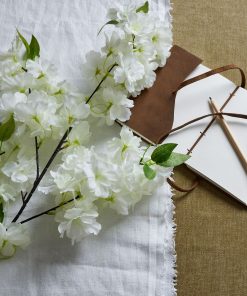 Large White Full Cherry Blossom Stem