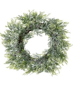 Frosted Pine Wreath With Pinecones