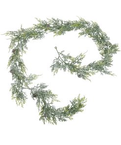 Frosted Pine Garland With Pinecones