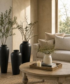 Matt Black Hammered Vase With Lid