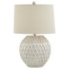 Lattice Ceramic Table Lamp With Linen Shade - Image 2