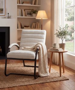 Boucle Ribbed Ark Chair