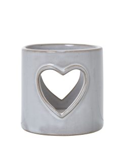 White Ceramic Heart Cut-Out Tealight Holder