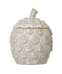 Medium Ceramic Pine Cone Trinket Dish With Lid