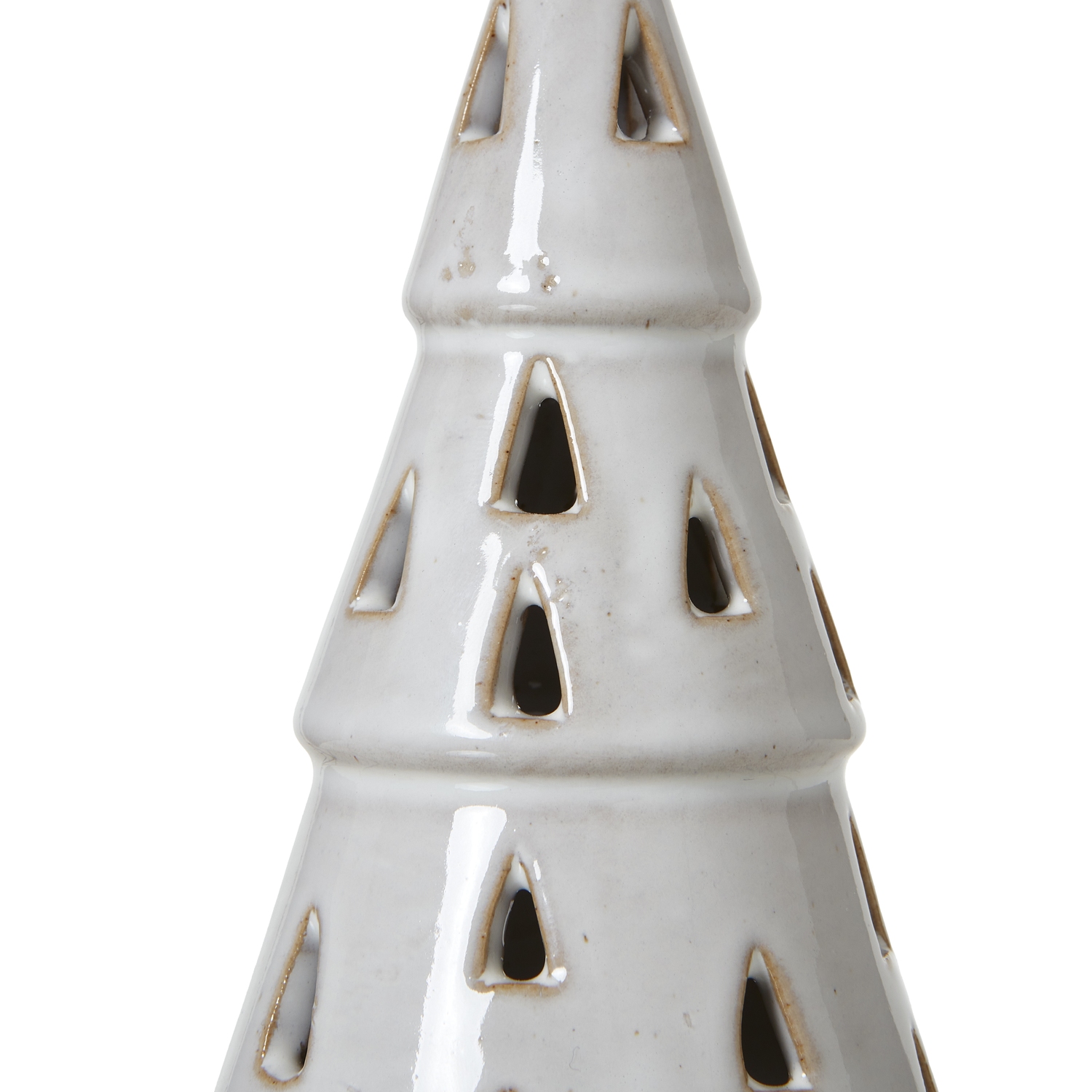 Small White Ceramic Cut-Out Tree With LED Lights - Image 2