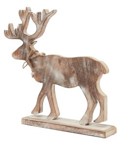 White Wash Collection Wooden Stag Decoration