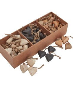 Pack Of 90 Wooden Heart Hanging Decorations