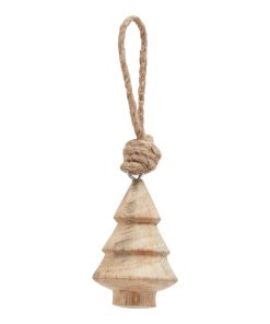 Natural Hand Turned Wooden Tree Bauble
