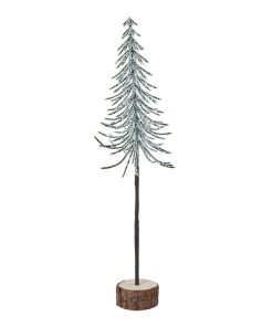 Medium Snowy Spindle Tree In Wood Log