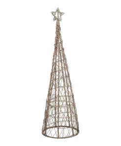 Large LED Wicker Christmas Tree With Star