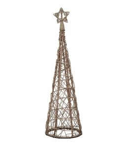 Small LED Wicker Christmas Tree With Star