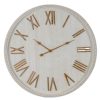 Large Rustic White Clock With Beaded Frame - Image 2