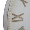 Large Rustic White Clock With Beaded Frame - Image 4