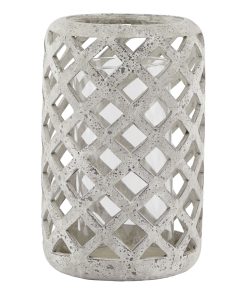 Large Grey Stone Effect Hurricane Lantern