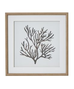 Reef Coral Art Mounted In Beaded Frame