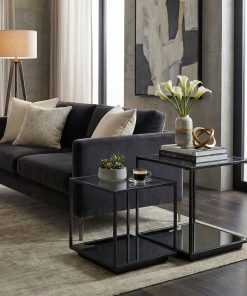 Lennox Black Framed Set Of 2 Side Tables