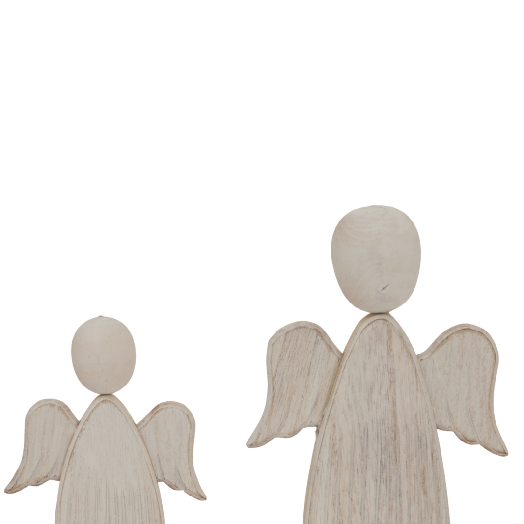 Large Whitewashed Rustic Angel - Image 3