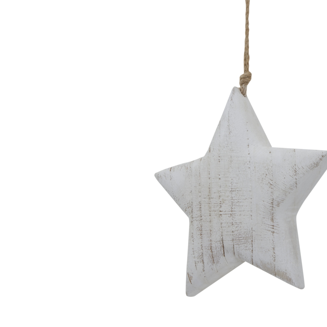Large Whitewashed Rustic Hanging Star - Image 2