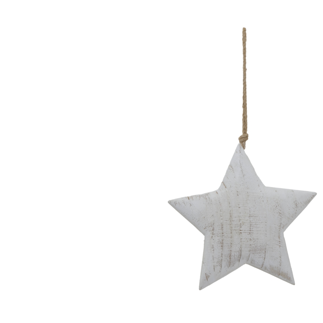 Large Whitewashed Rustic Hanging Star