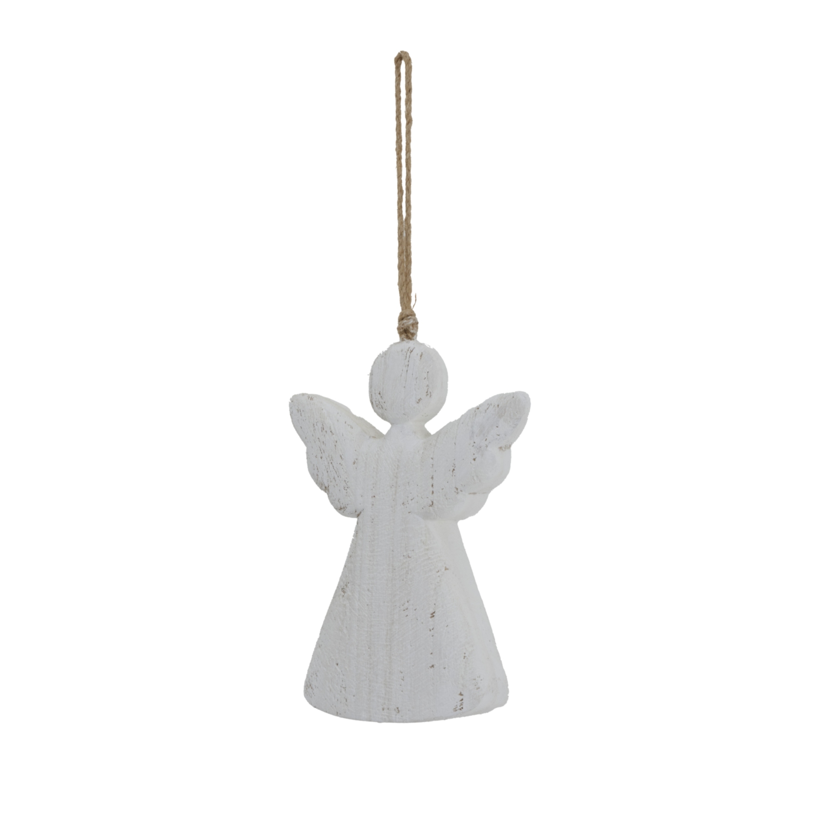 Large Whitewashed Rustic Hanging Angel - Image 2