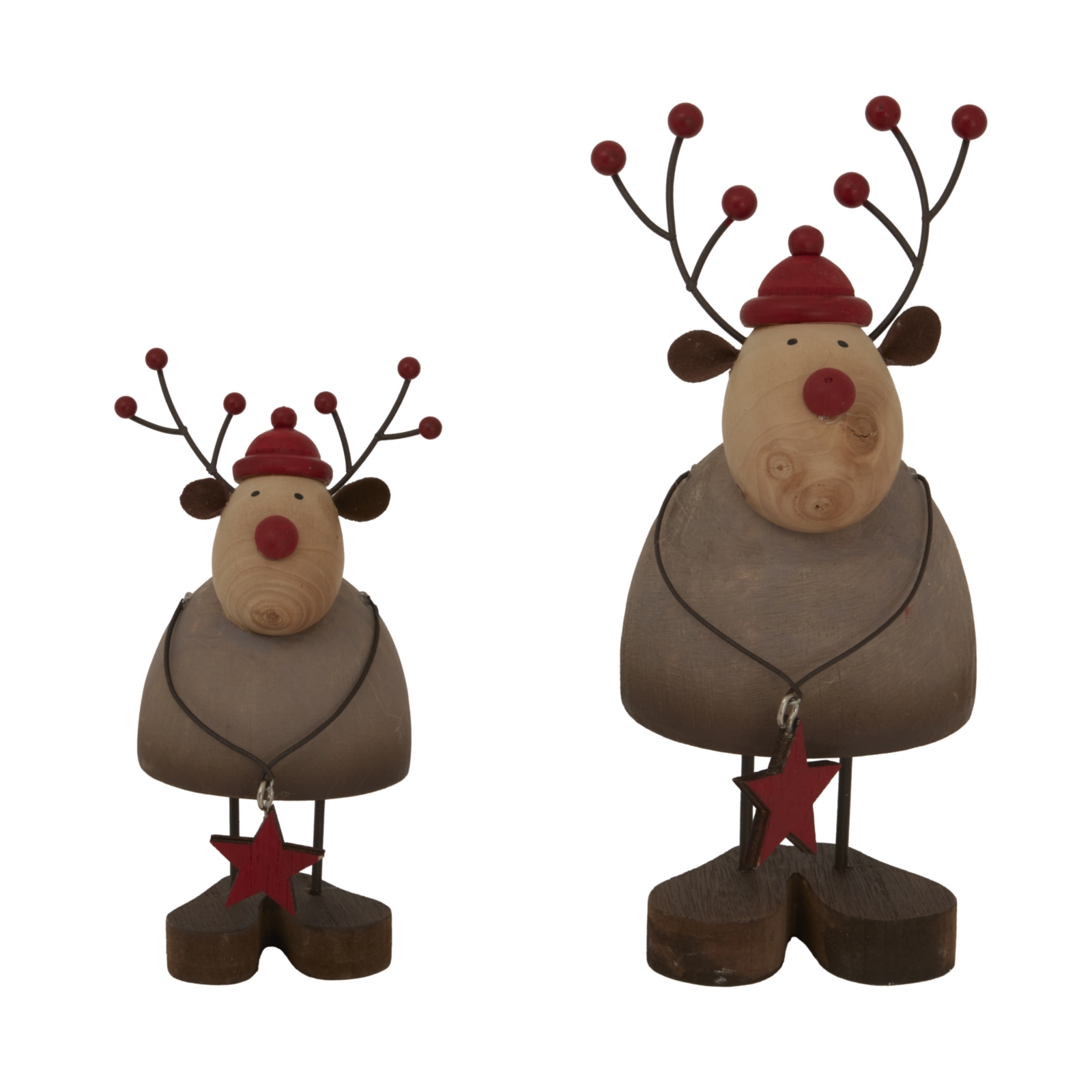 Large Rustic Reindeer With Star Decoration - Image 3