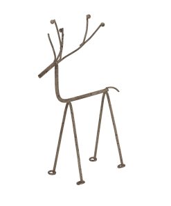 Rustic Metal Reindeer On Stand