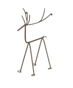 Medium Rustic Metal Reindeer On Stand