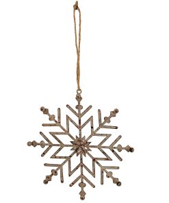 Rustic Hanging Ice Snowflake Decoration