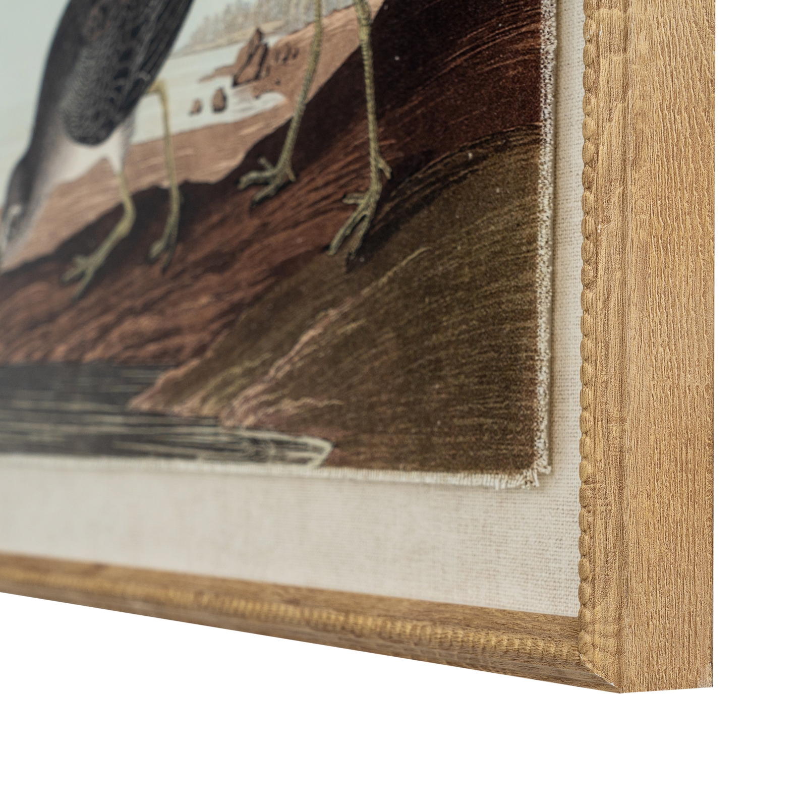 Flora & Fauna Collection Snipes On Linen In Beaded Frame - Image 2
