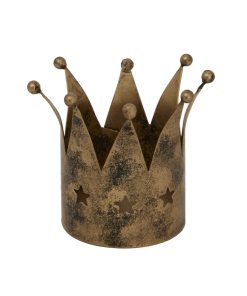 Antique Gold Crown Tealight Holder