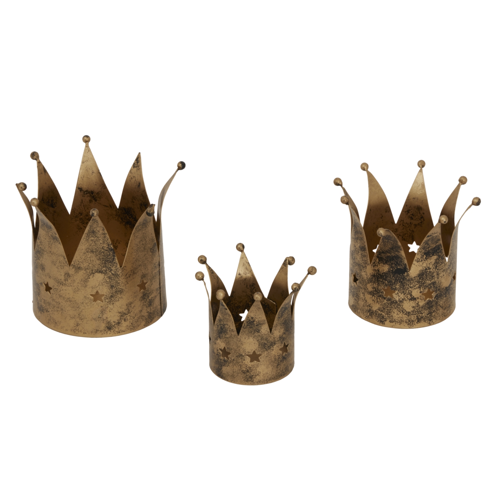 Antique Gold Crown Candle Holder - Image 3