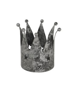 Antique Silver Crown Tealight Holder