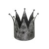 Antique Silver Crown Candle Holder
