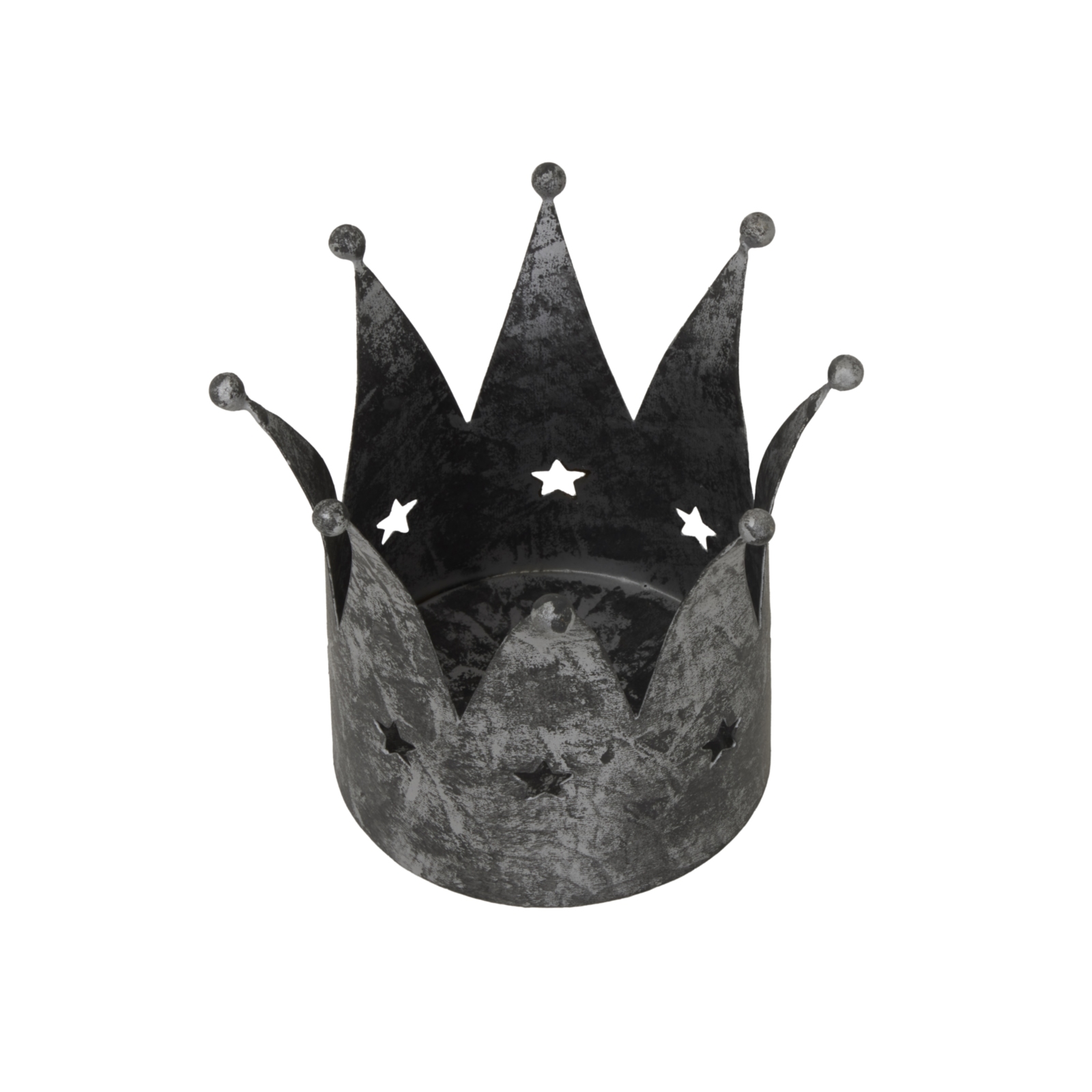 Antique Silver Crown Candle Holder - Image 2