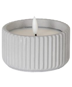 Luxe Collection Natural Glow Chalk Ribbed Small Led Candle